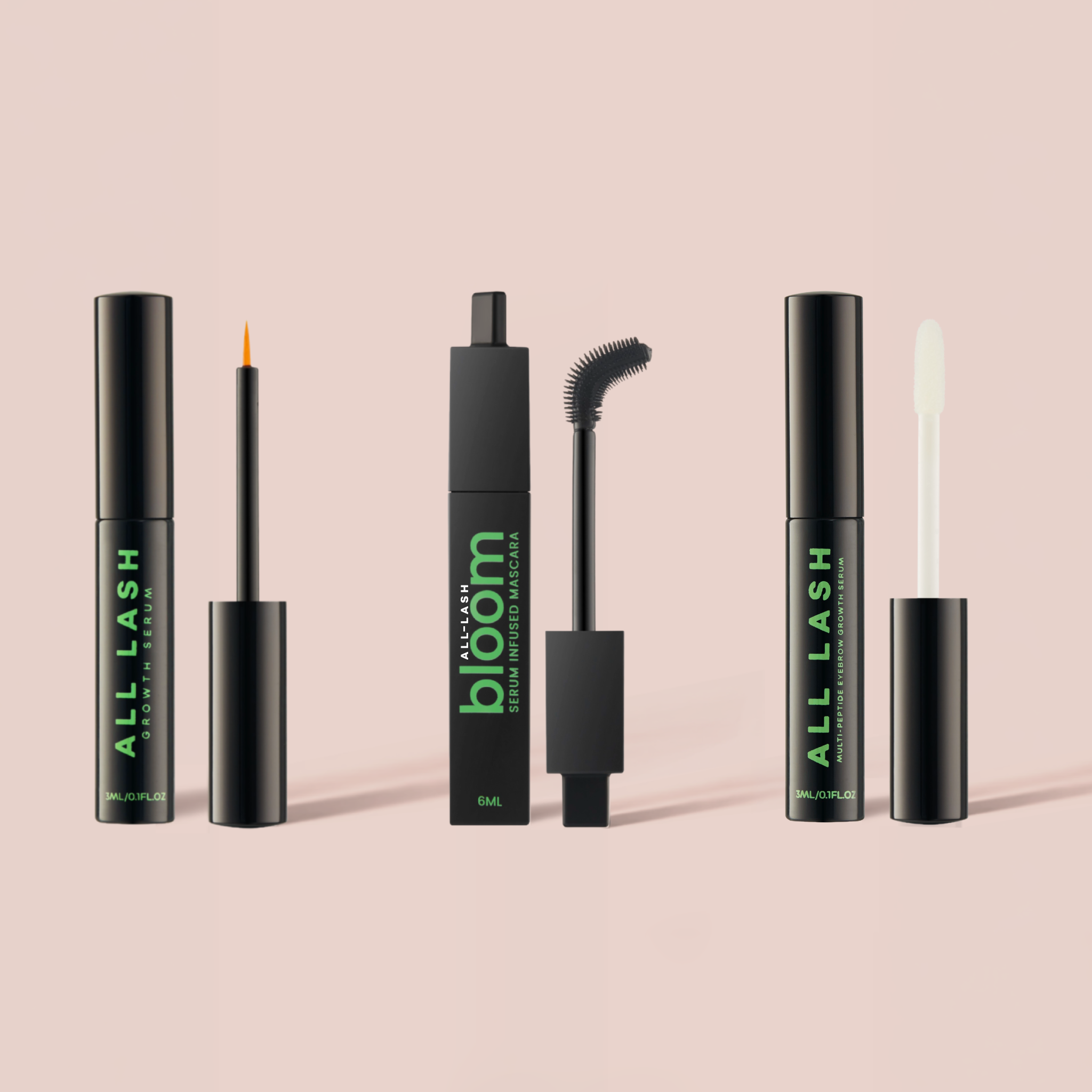 ALL-LASH Complete Lash & Brow Trio Set with Eyelash Growth Serum, Eyebrow Growth Serum and Serum-Infused Mascara
