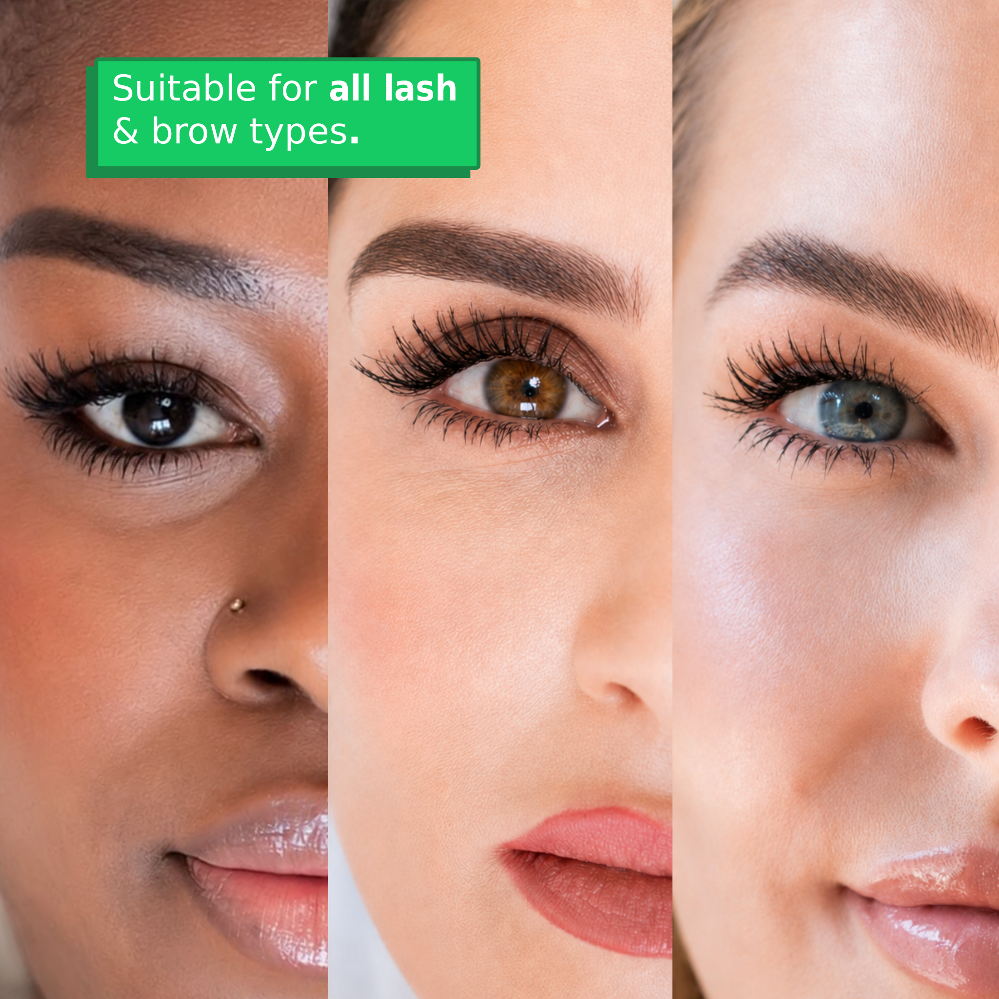 ALL-LASH Eyelash Growth Serum is suitable for all lash and brow types, helping support longer-looking lashes and fuller-looking brows on all skin tones.