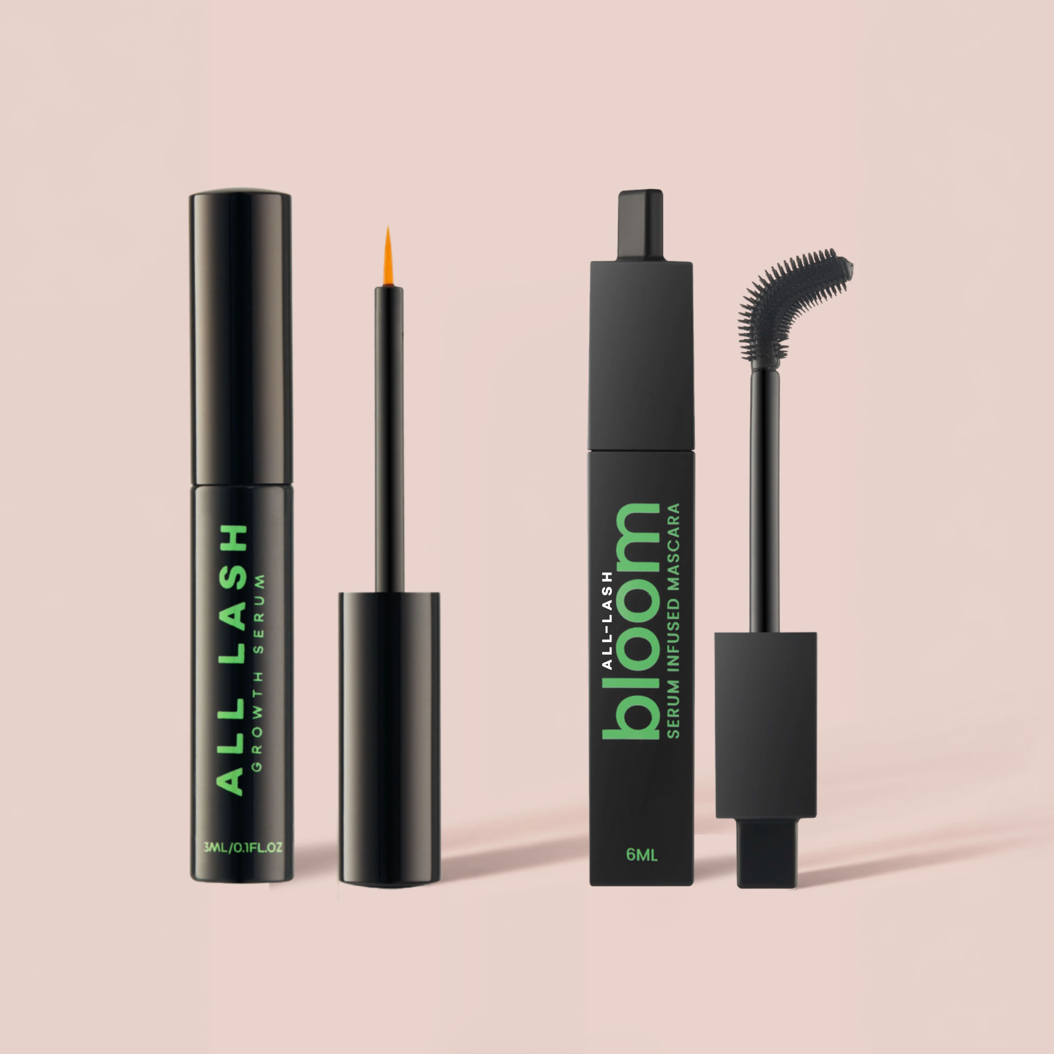ALL-LASH Lash Serum & Mascara Duo Set with Natural Eyelash Growth Serum and Serum-Infused Mascara