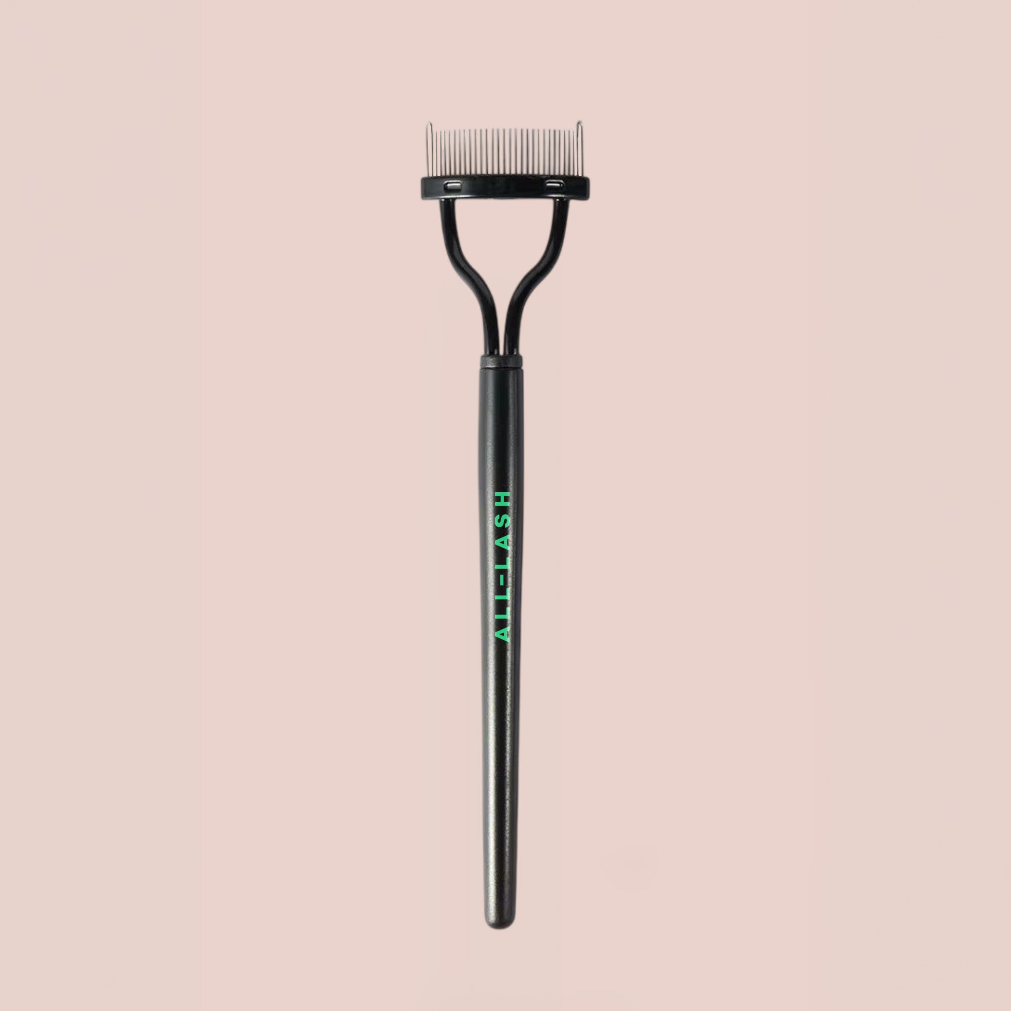 The ALL-LASH Precision Metal Lash Separator Comb features fine stainless steel teeth that gently separate lashes after mascara application. It removes clumps, defines each lash, and creates a clean, fanned-out finish without damaging natural lashes.